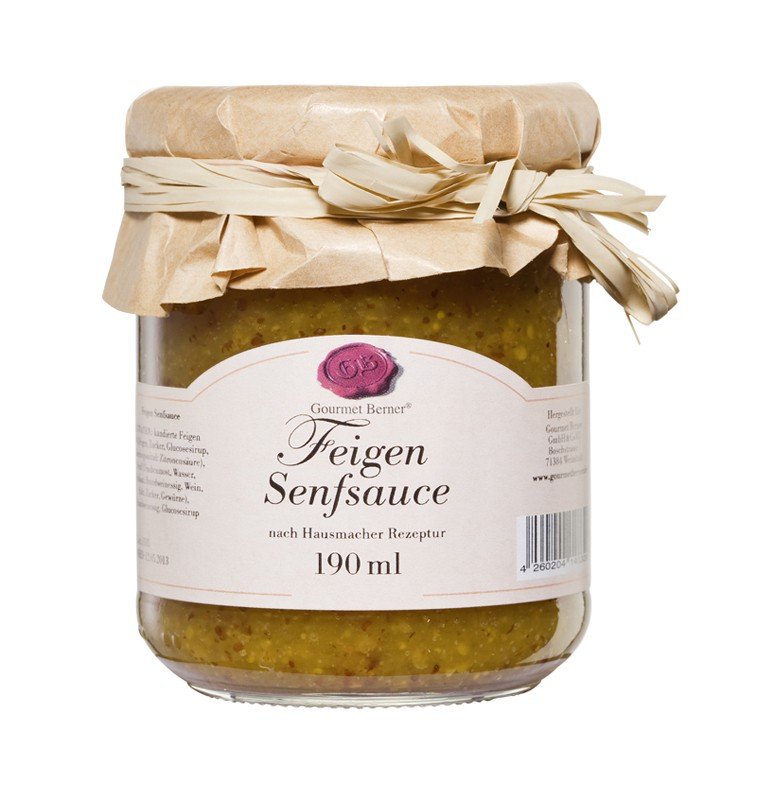 Gourmet Berner Feigen Senf im 190ml Glas