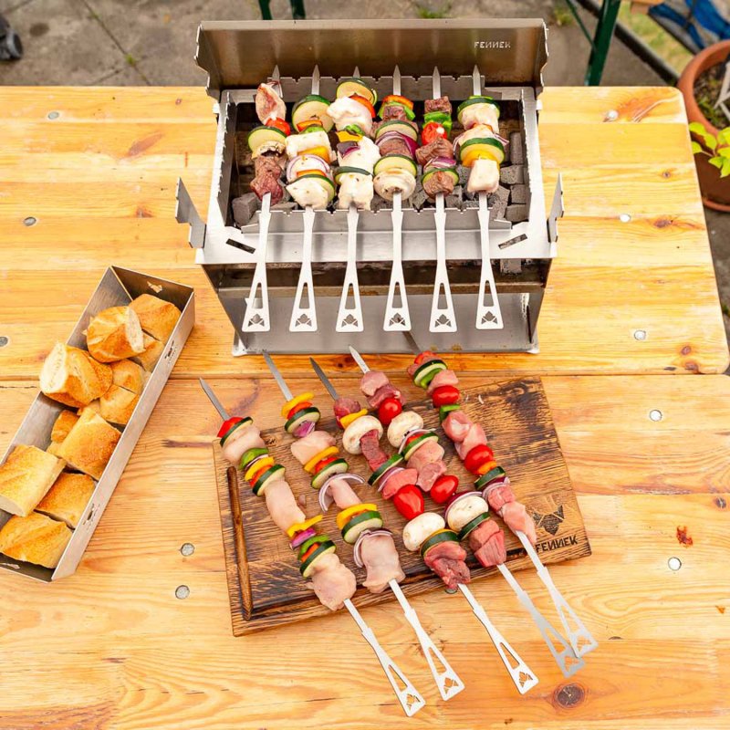 Fennek Grillspießhalter-Set Edelstahl für Fennek 2.0