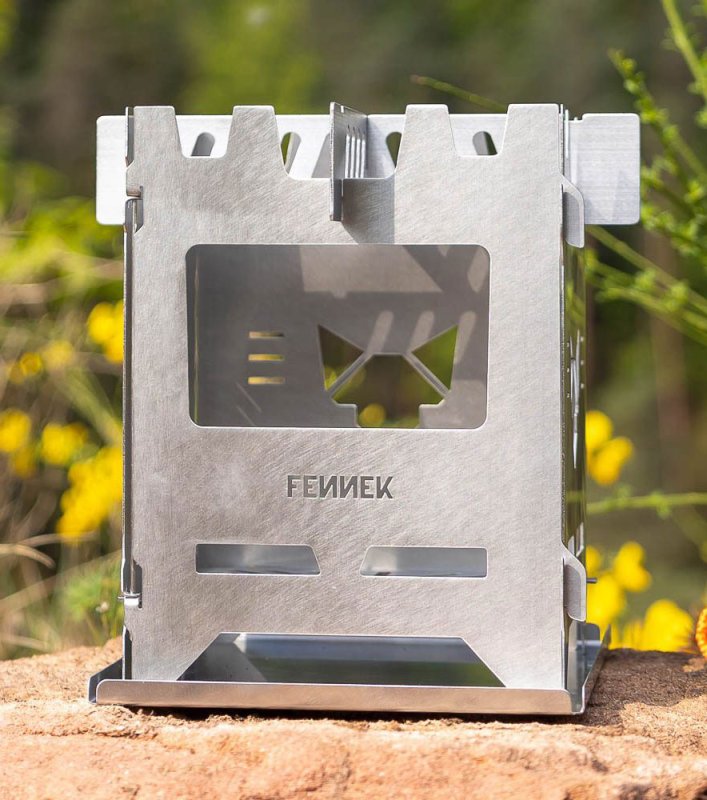 Fennek Hobo Kocher Premium zum Klappen / Edelstahl mit Tasche und Aschewanne