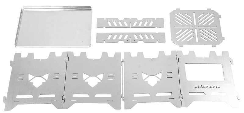 Fennek Hobo Kocher Premium zum Klappen / Titan mit Tasche und Aschewanne