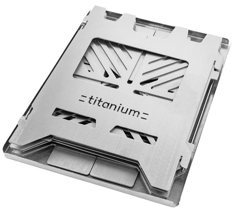 Fennek Hobo Kocher Premium zum Klappen / Titan mit Tasche und Aschewanne