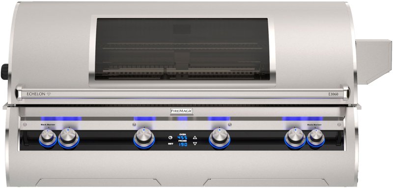 Fire Magic Gasgrill Einbaugrill Echelon E1060i - mit Heckbrenner inkl. Rotisserie, Bluetooth Grillthermometer und XL Sichtfenster - Modell 2025