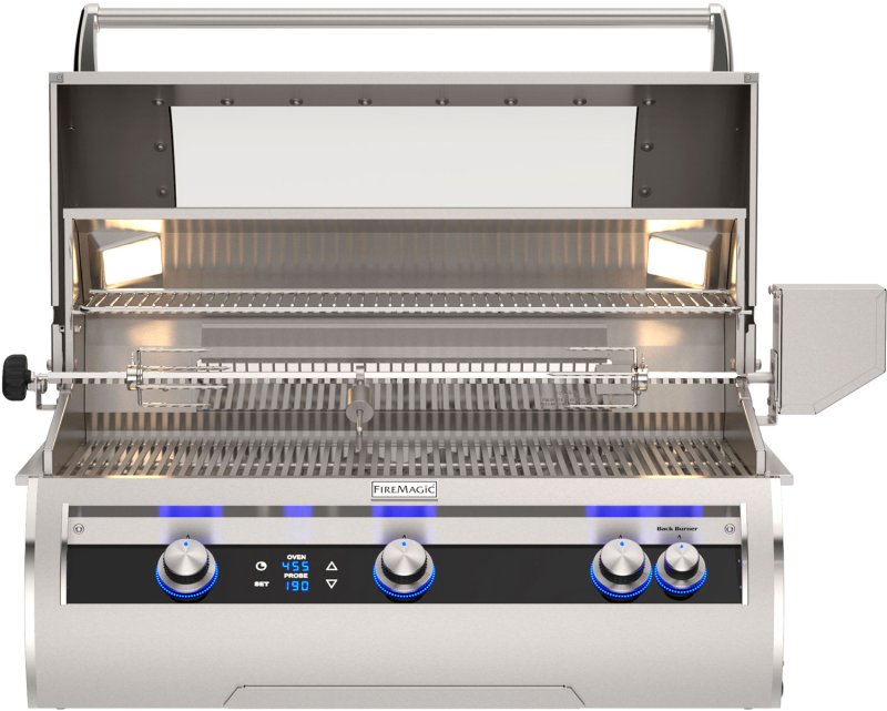 Fire Magic Gasgrill Einbaugrill Echelon E790i - mit Heckbrenner inkl. Rotisserie, Bluetooth Grillthermometer und XL Sichtfenster - Modell 2025