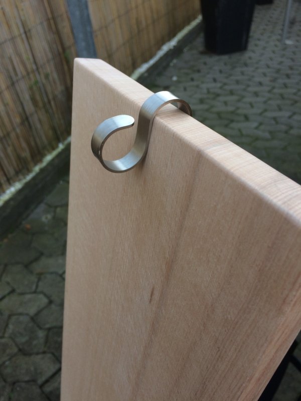 Grillfürst Flammlachsbrett Buche 19 x 50 cm Klemm-Variante - mit optimierter Halterung