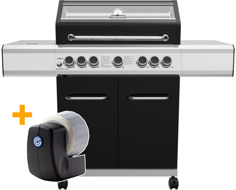 Grillfürst G520E Grill Control Edition 5-Brenner Gasgrill mit Grill Control, Hochtemperaturbrenner, Heckbrenner und Edelstahl Rosten