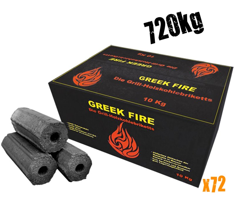 Greek Fire Holzkohlebriketts - 1 Palette = 720kg