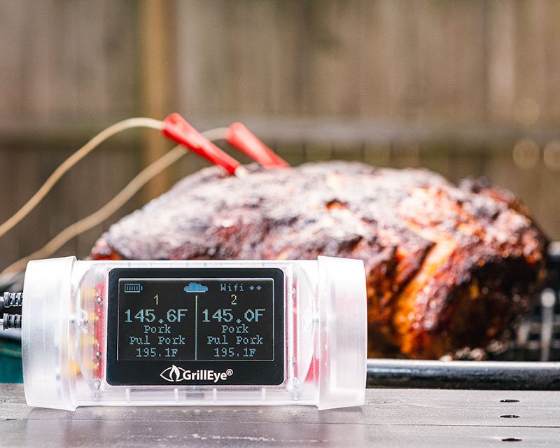 GrillEye MAX - Smart WiFi Grillthermometer mit Cloud Funktion - Intant-Thermometer +/-0,1°C präzise ( Grill Eye ) - inkl. 2 IRIS Probe Temperaturfühler