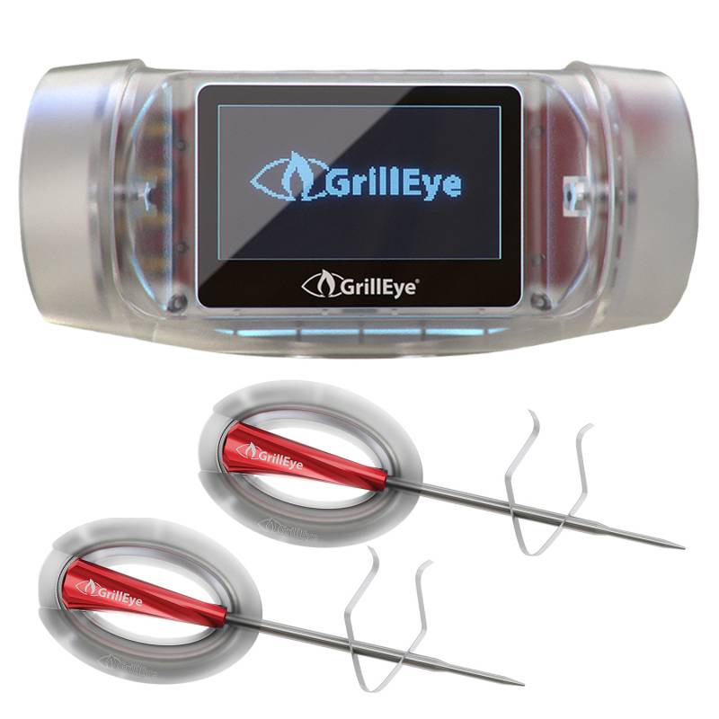 GrillEye MAX - Smart WiFi Grillthermometer mit Cloud Funktion - Intant-Thermometer +/-0,1°C präzise ( Grill Eye ) - inkl. 2 IRIS Probe Temperaturfühler