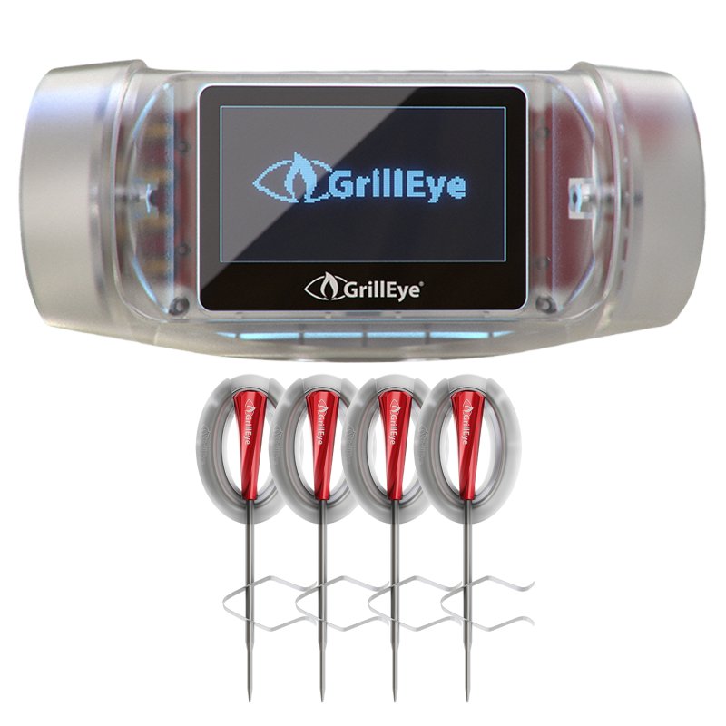 GrillEye MAX - Smart WiFi Grillthermometer mit Cloud Funktion - Set inkl. 4 IRIS Probe Temperaturfühler