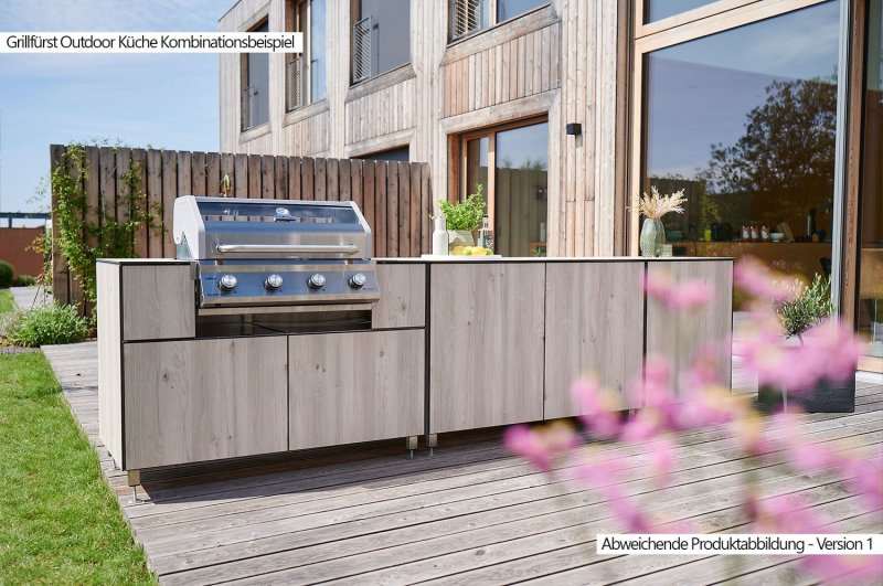 Grillfürst Outdoor Küche Grillschrank Modul OKG130 Eiche