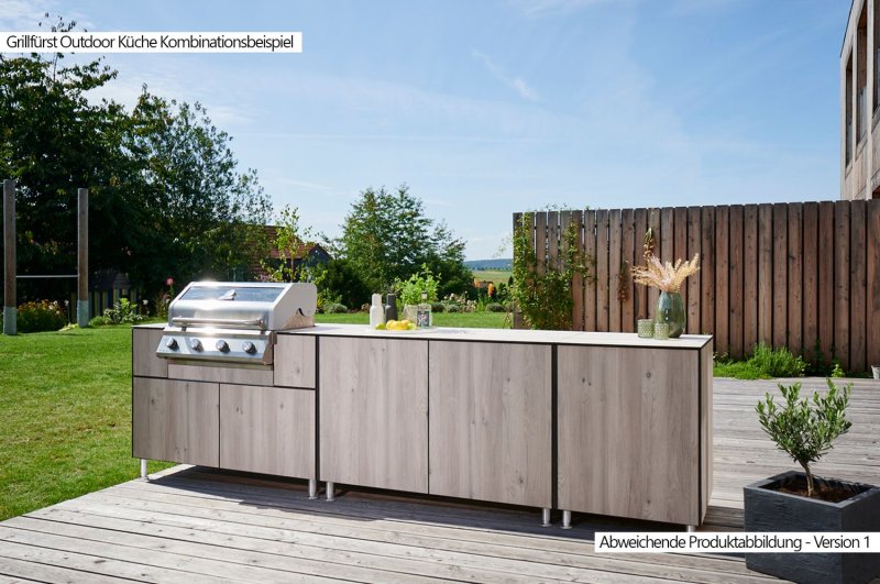 Grillfürst Outdoor Küche Schrank Modul klein OKS66 Eiche