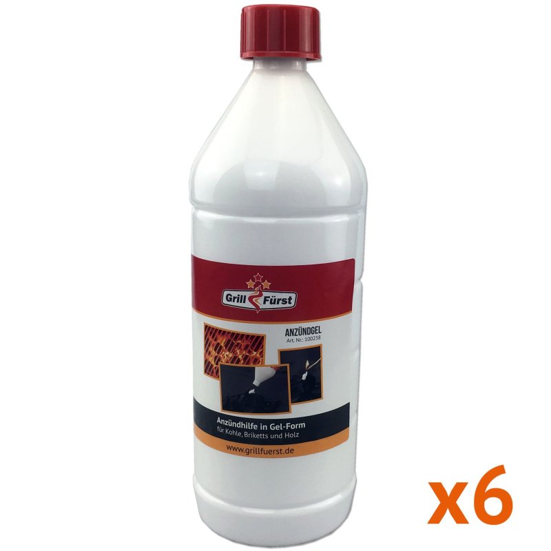 Grillfürst Anzündgel Karton, 6 x 1 Liter