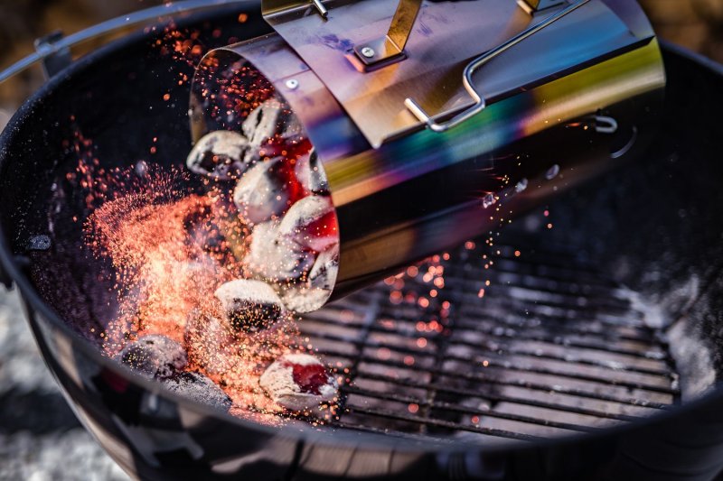 Grillfürst Anzündkamin Premium Edelstahl, Durchmesser 19 cm, Höhe 30,5 cm, mit Sicherheitsgriff