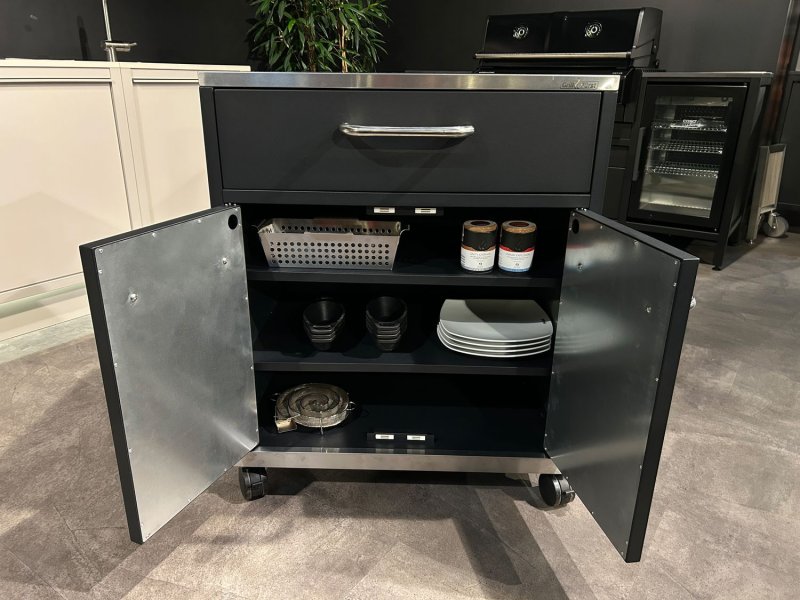 Grillfürst Grillschrank - BBQ Buddy - Edelstahl-Arbeitsfläche und 2 Türen + Schublade