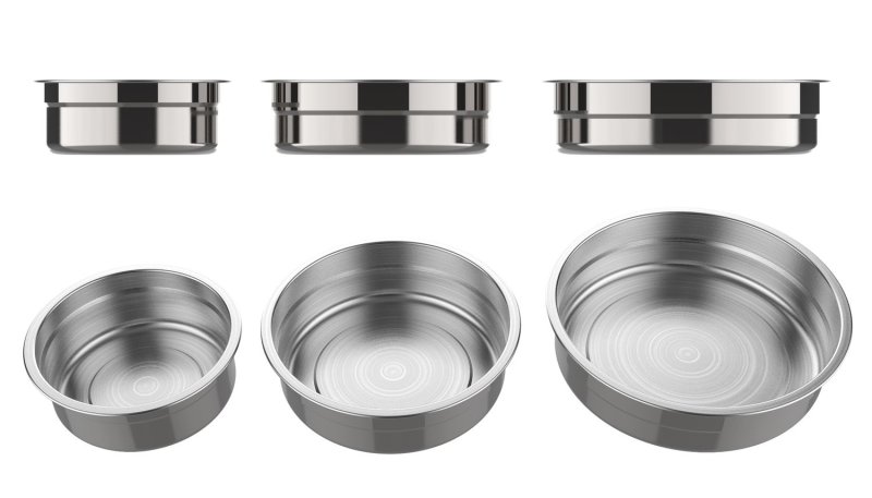 Grillfürst BBQ 3er Edelstahlschüssel Set mit Glasdeckel - flacher Boden