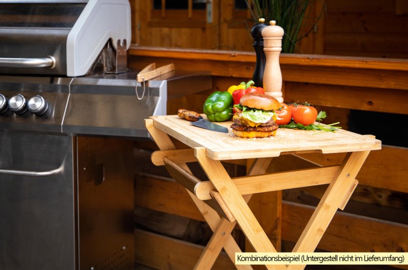 Grillfürst Bambus Schneidebrett extra groß 63 x 40 cm (kompatibel mit Grillfürst Beistelltisch)