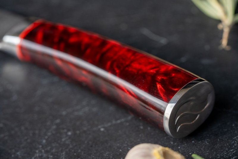 Grillfürst Santokumesser aus Damaststahl - Klingenlänge 18 cm