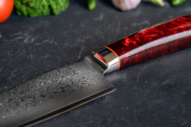 Grillfürst Kochmesser aus Damaststahl - Klingenlänge 20,5 cm