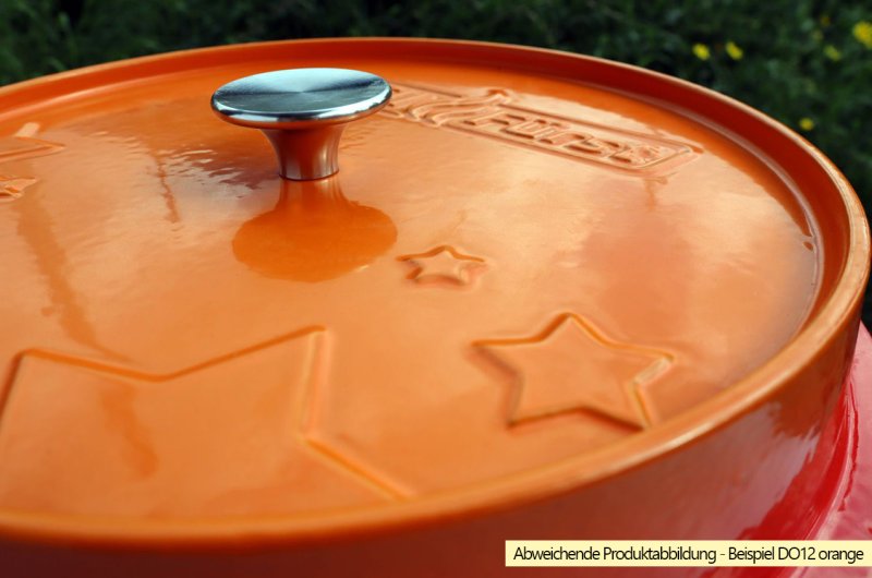 Grillfürst emaillierter Dutch Oven ohne Füsse DO9 - rot - Retoure