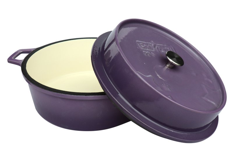 Grillfürst emaillierter Dutch Oven ohne Füsse DO4 - lila