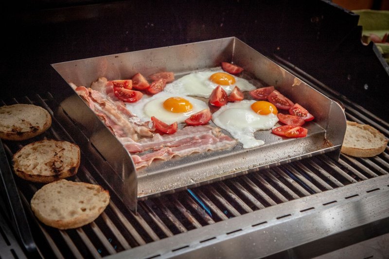 Grillfürst Edelstahl Plancha / Teppanyaki Pfanne - 32 x 28 cm - Retoure