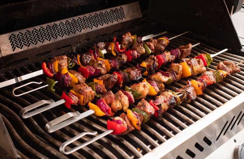 Grillfürst Edelstahl Spieße 60 cm - 6er Set - kompatibel mit Schaschlikset für Drehspieß