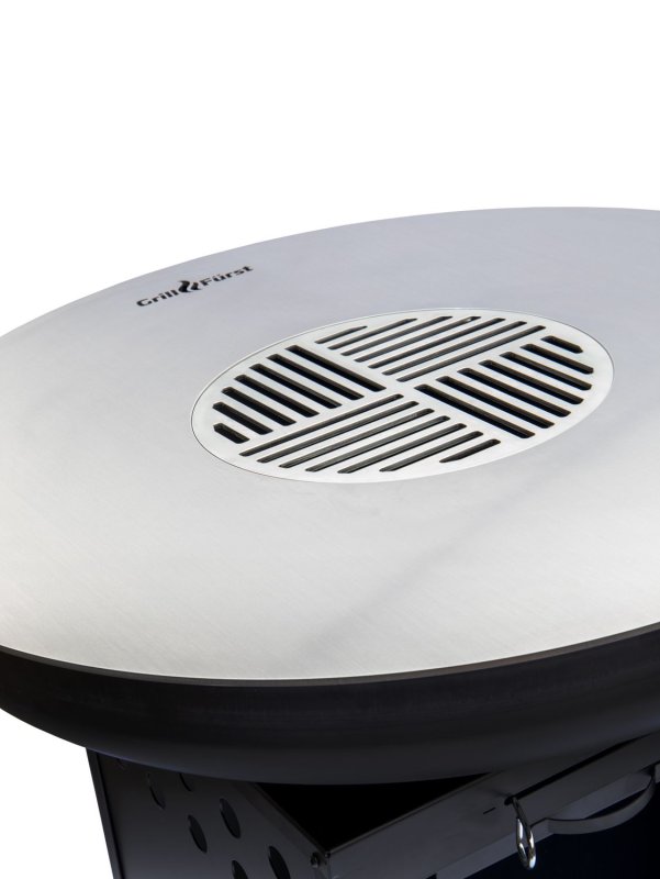 Grillfürst Feuerplatte - Feuerstelle mit 6 mm Edelstahl Grillplatte mit Grillrost