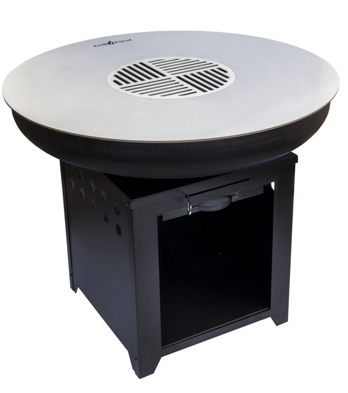 Grillfürst Feuerplatte - Feuerstelle mit 6 mm Edelstahl Grillplatte mit Grillrost