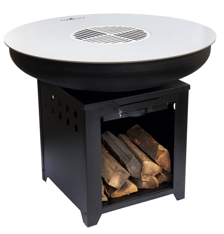 Grillfürst Feuerplatte - Feuerstelle mit 6 mm Edelstahl Grillplatte mit Grillrost