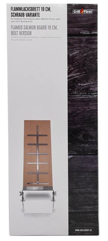 Grillfürst Flammlachsbrett Buche 19 x 50 cm Schraub-Variante - mit optimierter Halterung
