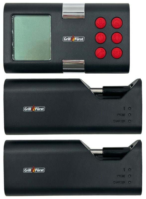 Grillfürst Funk-Thermometer / Grillthermometer - kabellos - mit 2 Bluetooth Temperaturfühlern (erweiterbar bis auf 4 Fühler)