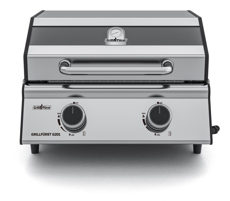 Grillfürst G201E 2-Brenner Gasgrill portabel v2 - Wohnmobilgrill - 30mbar (EU-Gasgrill)