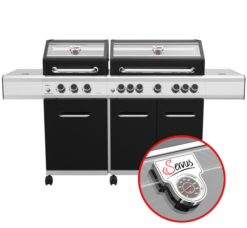 Grillfürst G750G 7-Brenner Doppelkammer Gasgrill - Servus Sonderedition - Gussroste