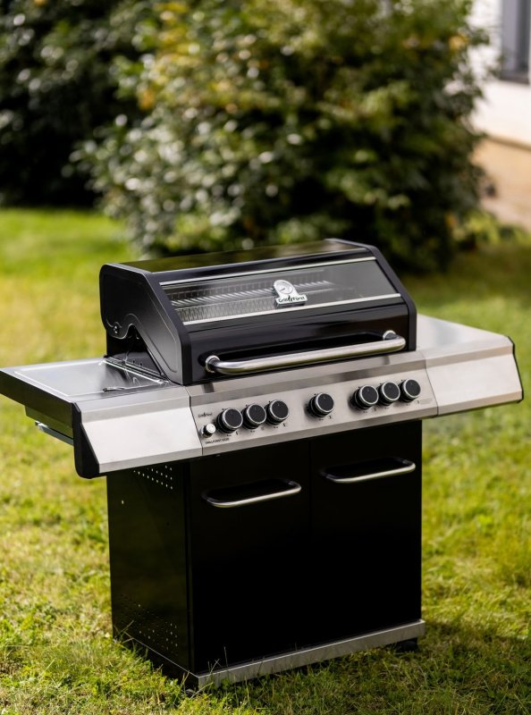 Grillfürst G520E 5-Brenner Gasgrill mit Hochtemperaturbrenner, Heckbrenner und Edelstahl Rosten - inkl. Abdeckhaube