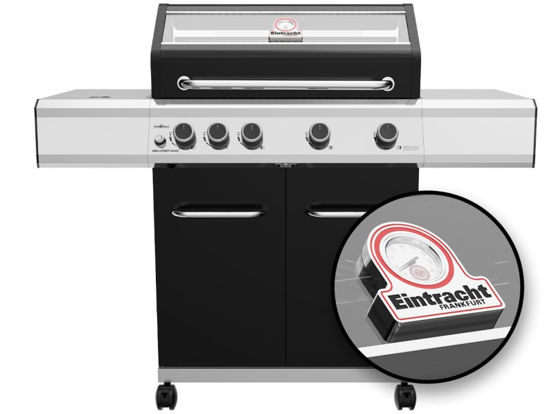 Grillfürst G410E 4-Brenner Gasgrill - Eintracht Frankfurt Edition - Edelstahlroste