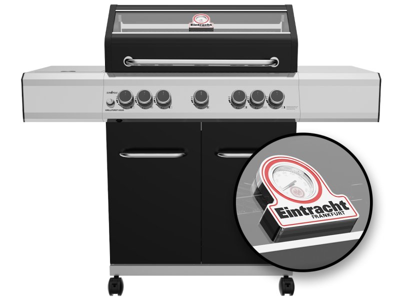 Grillfürst G520E 5-Brenner Gasgrill - Eintracht Frankfurt Edition -  Edelstahlroste