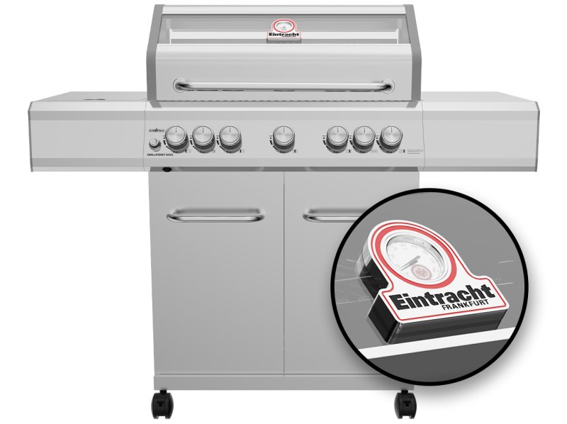 Grillfürst G521E 5-Brenner Edelstahl-Gasgrill - Eintracht Frankfurt Edition - Edelstahlroste