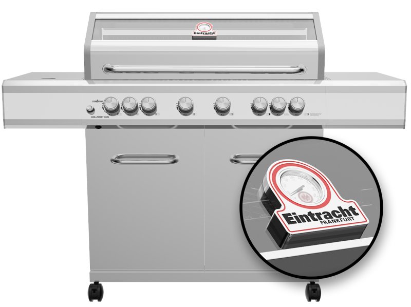 Grillfürst G621E 6-Brenner Edelstahl-Gasgrill - Eintracht Frankfurt Edition - Edelstahlroste