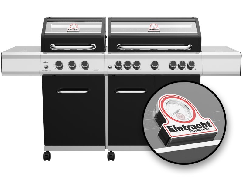 Grillfürst G750E 7-Brenner Doppelkammer - Gasgrill - Eintracht Frankfurt Edition - Edelstahlroste