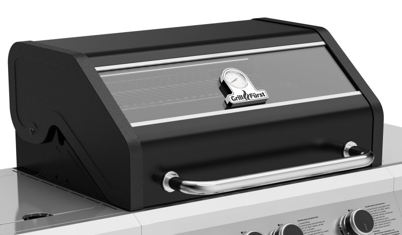 Grillfürst G310G 3-Brenner Gasgrill mit Hochtemperaturbrenner und Gusseisen Rosten - inkl. Abdeckhaube