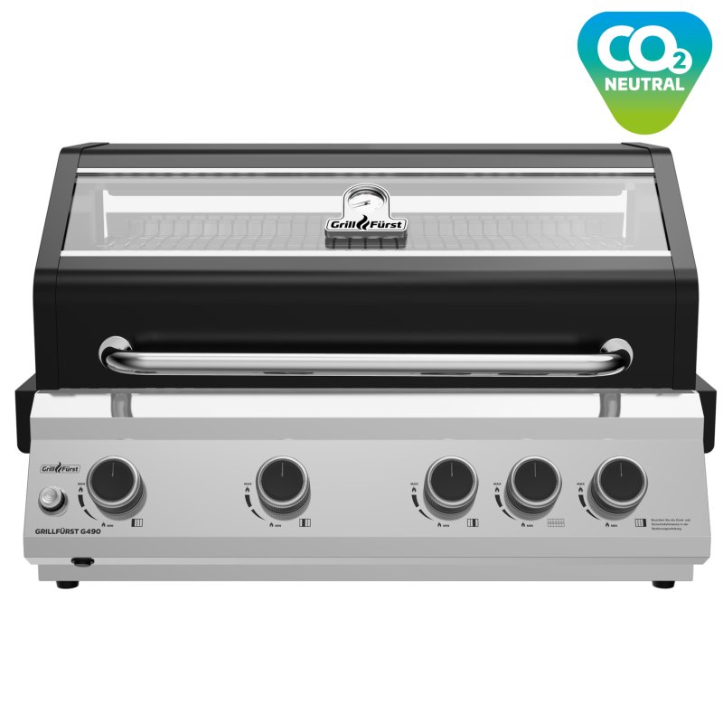 Grillfürst G490E 4-Brenner Einbaugrill - Black Edition - mit Heckbrenner und Edelstahl Rosten