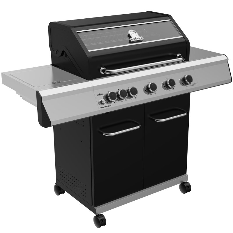 Grillfürst G510E 5-Brenner Gasgrill mit Hochtemperaturbrenner und Edelstahl Rosten - inkl. Abdeckhaube