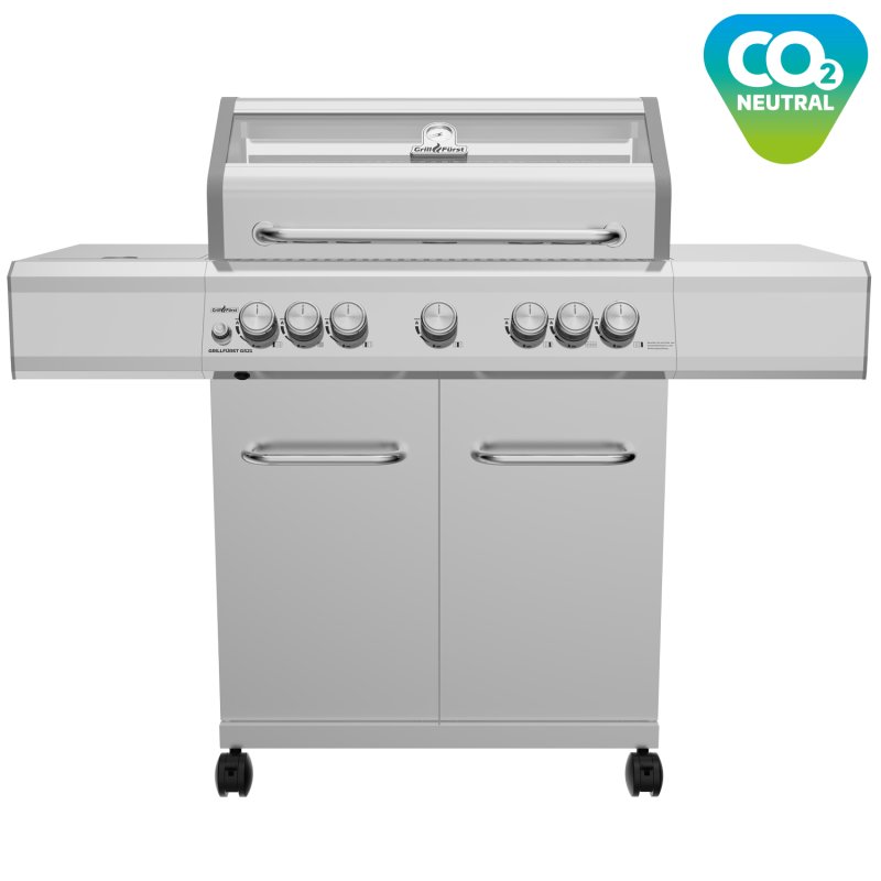 Grillfürst G521E 5-Brenner Edelstahl-Gasgrill mit Hochtemperaturbrenner, Heckbrenner und Edelstahl Rosten