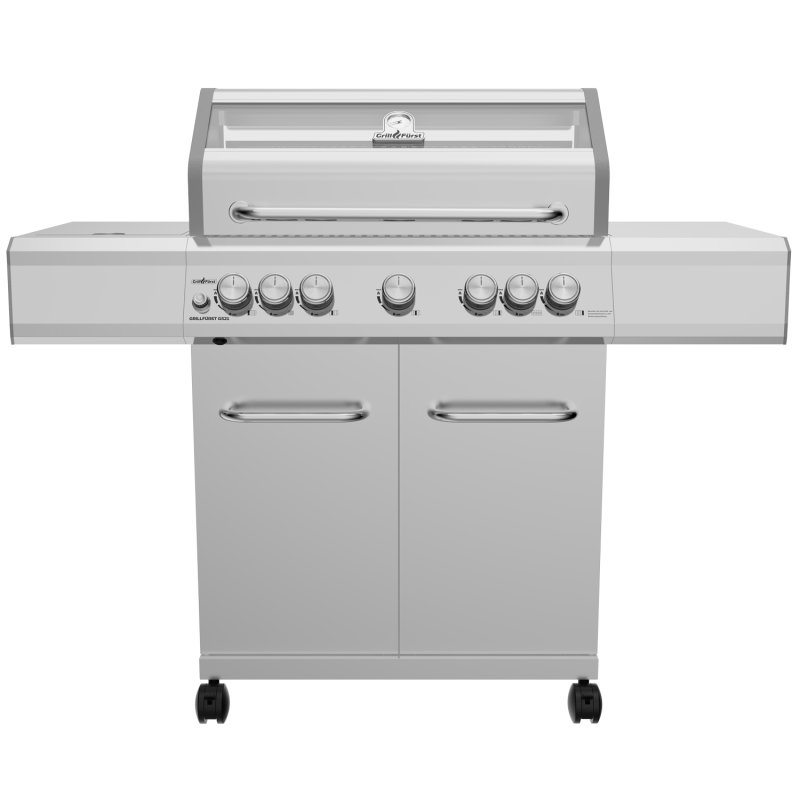 Grillfürst G521E 5-Brenner Edelstahl-Gasgrill mit Hochtemperaturbrenner, Heckbrenner und Edelstahl Rosten - X-DEAL inkl. Zubehörpaket