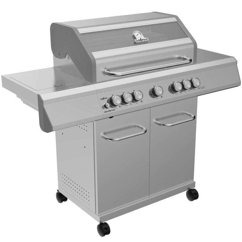 Grillfürst G521G 5-Brenner Edelstahl-Gasgrill mit Hochtemperaturbrenner, Heckbrenner und Gusseisen Rosten - X-DEAL inkl. Zubehörpaket