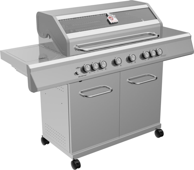 Grillfürst G621G 6-Brenner Edelstahl-Gasgrill - 1. FC Köln Edition - Gusseisenroste