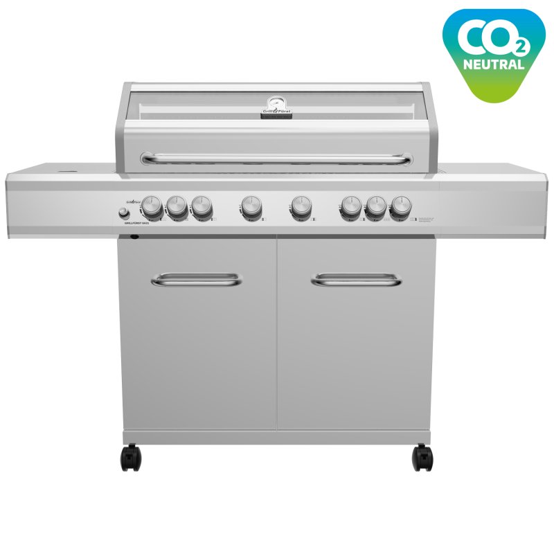 Grillfürst G621E 6-Brenner Edelstahl-Gasgrill mit Hochtemperaturbrenner, Heckbrenner und Edelstahl Rosten