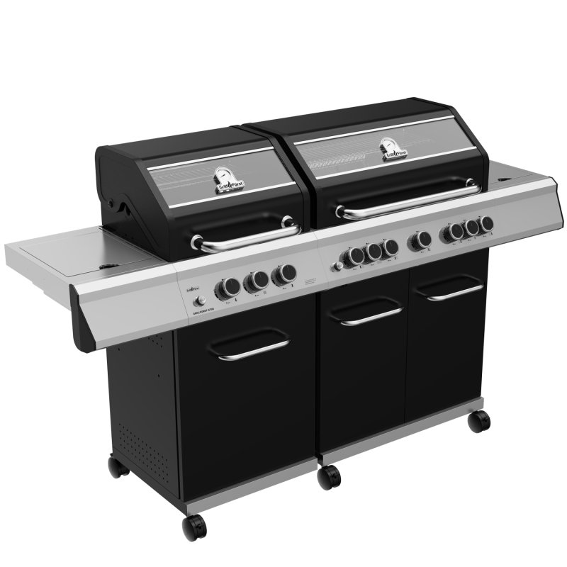 Grillfürst G750E Grill Control Edition 7-Brenner Doppelkammer - Gasgrill mit Grill Control, Hochtemperaturbrenner, Seitenkocher, Heckbrenner und Edelstahl Rosten