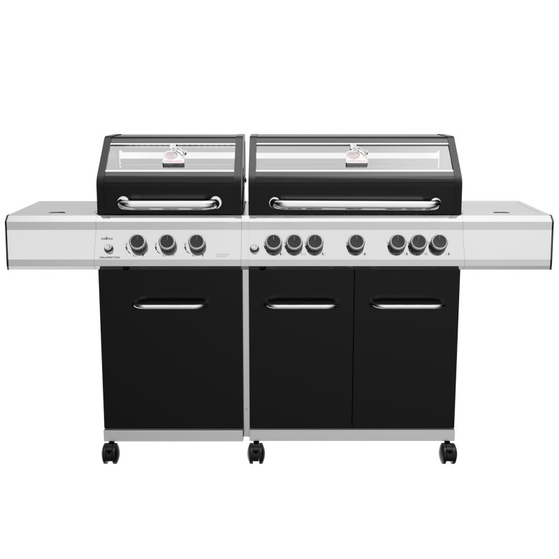 Grillfürst G750G Grill Control Edition 7-Brenner Doppelkammer - Gasgrill mit Grill Control, Hochtemperaturbrenner, Seitenkocher, Heckbrenner und Gusseisen Rosten