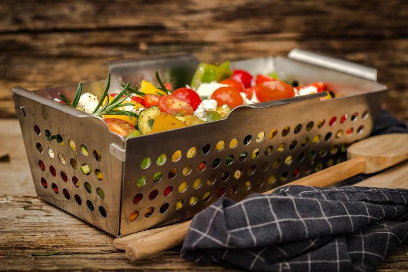 Grillfürst Gemüsekorb Edelstahl rechteckig 31 x 16cm